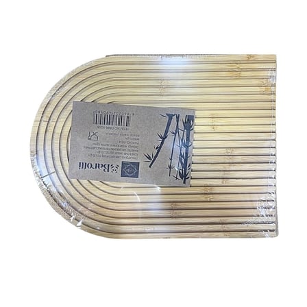 hediyelik Bambu Oval Çizgili Sunumluk
