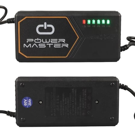 hediyelik PM-31801 60 Volt - 20 Amper IEC C15 Dişi Uçlu Kapasite Göstergeli Elektrikli Bisiklet Şarj Akü Cihazı (ADJ160-01)