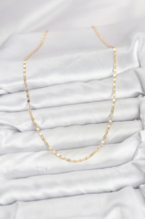 hediyelik CM 14K Gold Renk Lazer İnce Zincirli Kadın Kolye