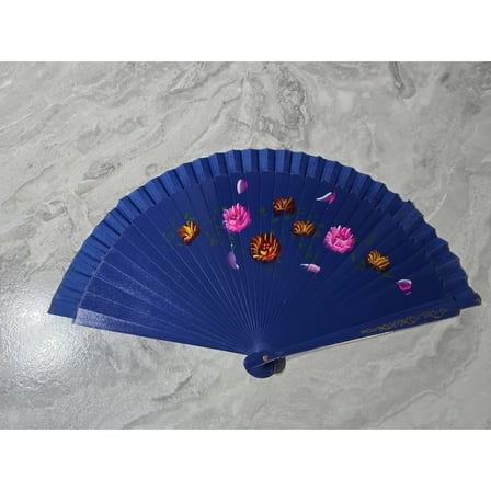 hediyelik Bambu Çift Taraflı Yelpaze Karışık Renkler 12'li Paket