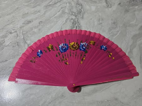 hediyelik Bambu Çift Taraflı Yelpaze Karışık Renkler 12'li Paket