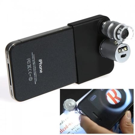 hediyelik Iphone5 Için Uyumlu Kapaklı Lens Mikroskop Taşınabilir Mini Cep Boyutu Led Mikroskop No.9882ip5ii