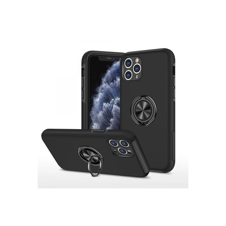 hediyelik Apple İphone 11 Pro Max Kılıf Elit Yüzüklü Kapak - Siyah