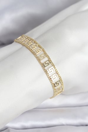 hediyelik 316L Çelik Gold Renk Labirent Model Kadın Bileklik