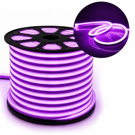 hediyelik PM-5291 Silikon Kaplama 12 Volt 100 Metre Mor Neon Led Şerit Aydınlatma
