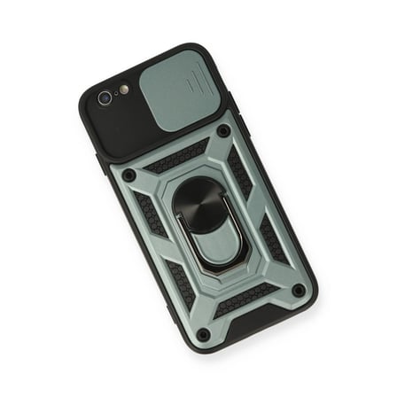 hediyelik Apple İphone 6 Kılıf Pars Lens Yüzüklü Silikon - Yeşil