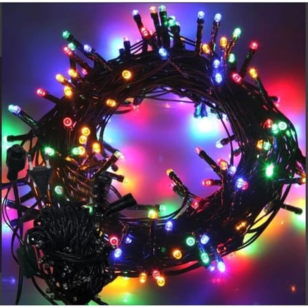 hediyelik 10m 100 Led Boncuk Lamba Rgb Işık Siyah Kablo Mz-18-10