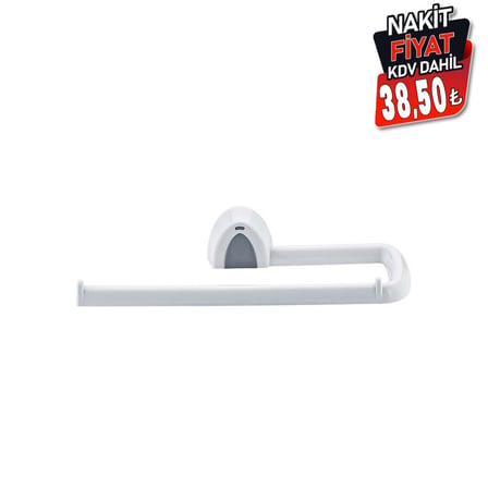 hediyelik Kağıt Havlu Asacak Beyaz Plastik Yapışkanlı - Duvara Monte