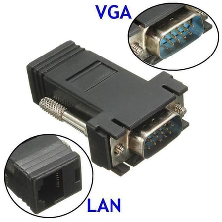 hediyelik PM-6859 VGA to RJ45 Cat5/Cat6/Cat7 Mini Extender Uzatıcı Adaptör