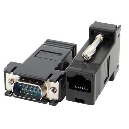hediyelik PM-6859 VGA to RJ45 Cat5/Cat6/Cat7 Mini Extender Uzatıcı Adaptör