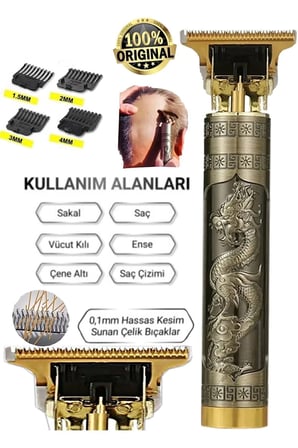 hediyelik Dragon Çelik Kasa Profesyonel Saç Sakal Ense Çizim Tüm Vücut Tüyü Lazer Öncesi Tıraş Makinesi