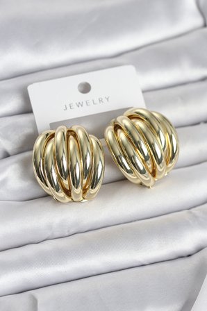hediyelik Pirinç Gold Renk Vintage Kadın Küpe