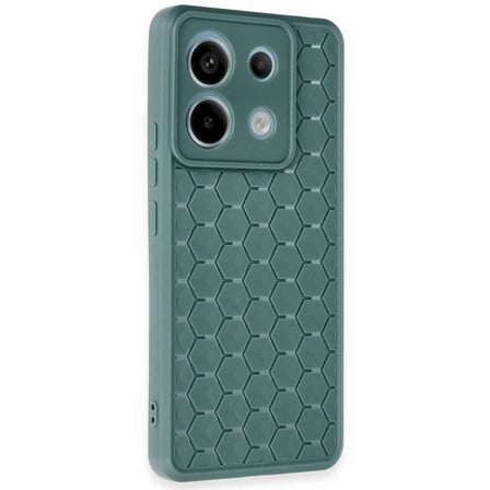 hediyelik Xiaomi Redmi Note 13 Pro 5g Kılıf Petek Silikon Kapak - Koyu Yeşil