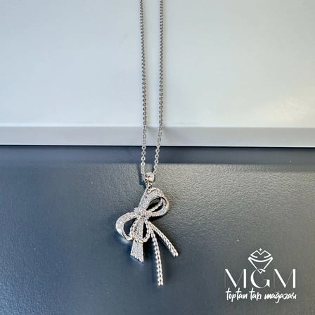 hediyelik Zirkon Taşlı Fiyonk Kolye - Kl0020