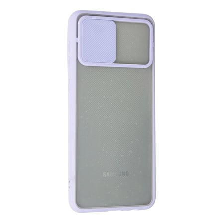 hediyelik Samsung Galaxy A02 Kılıf Palm Buzlu Kamera Sürgülü Silikon - Lila