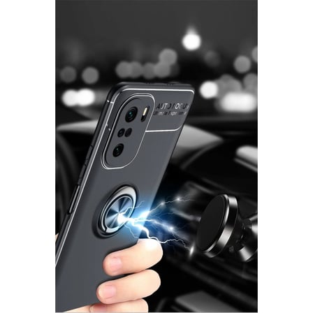 hediyelik Xiaomi Poco F3 Kılıf Range Yüzüklü Silikon - Kırmızı
