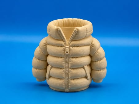 hediyelik 3D Baskı Şişme Mont Kalemlik - Masaüstü Organizer-Bej