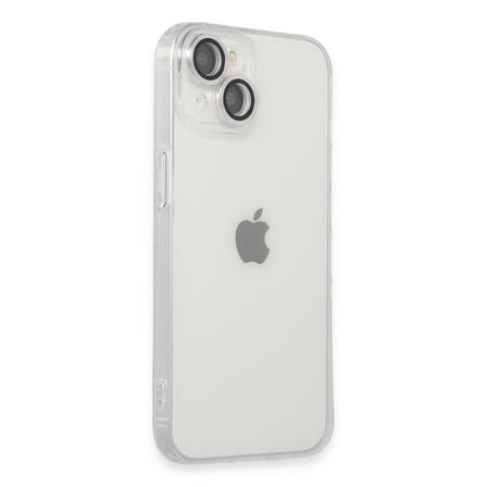 hediyelik Apple İphone 14 Kılıf Luko Lens Silikon - Gümüş