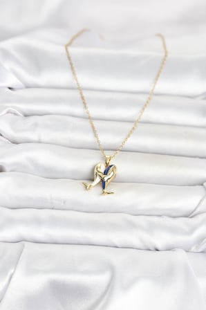 hediyelik 316L Çelik Zincir Gold Renk Dolphin Model Kadın Kolye