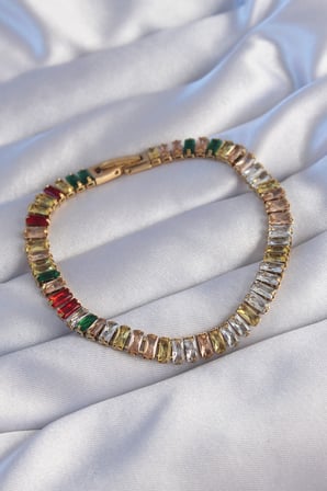 hediyelik 316L Çelik Gold Renk Renkli Su Yolu Tasarımlı Bileklik
