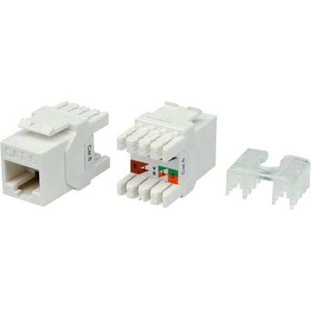 hediyelik KJ-UC6-18044 CAT6 Utp 180 Derece Keystone Jack Beyaz Renk