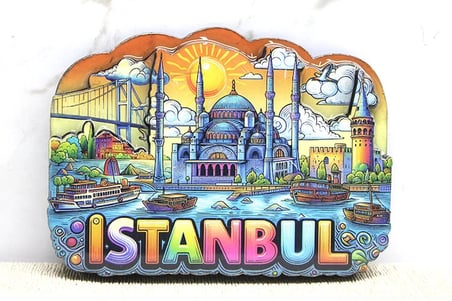 hediyelik Ahşap İstanbul Temalı Magnet Alk4366