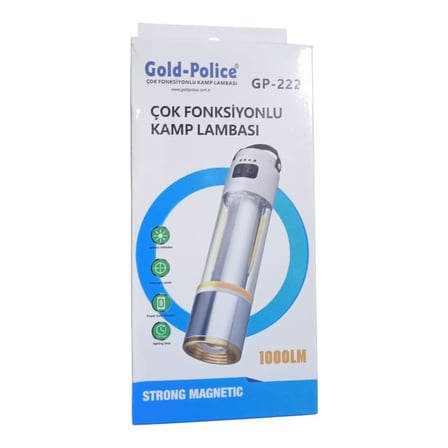 hediyelik Gold Police GP-222 Çok Fonksiyonlu Kamp Lambası 1000 Lümen