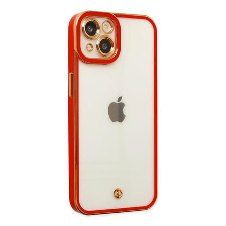 hediyelik Apple İphone 14 Plus Kılıf Liva Lens Silikon - Kırmızı