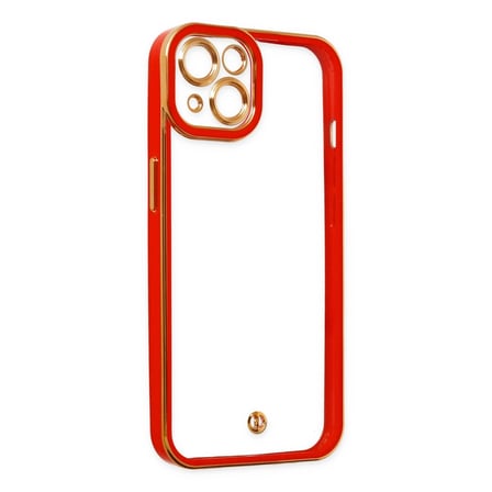 hediyelik Apple İphone 14 Plus Kılıf Liva Lens Silikon - Kırmızı