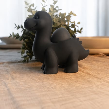 hediyelik 3D Baskı Dinozor Yumurtalık - Sevimli Eggosaurus Yumurta Tutucu-Siyah
