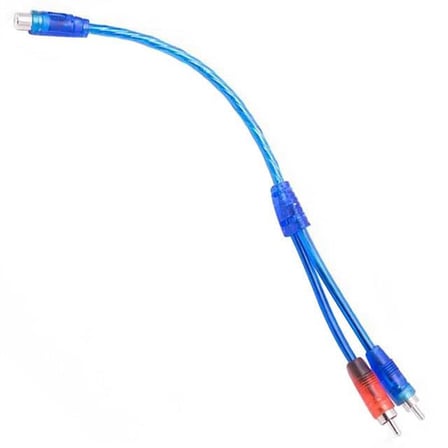 hediyelik PM-17604 1 Dişi 2 Erkek RCA Y Kablo 30 Cm Silikon Kaplı Ses ve Anfi Bağlantı Kablosu