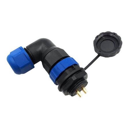 hediyelik SD20 Su Geçirmez 2 Pin 20 Mm Yuvarlak Konnektör 90° Dirsek