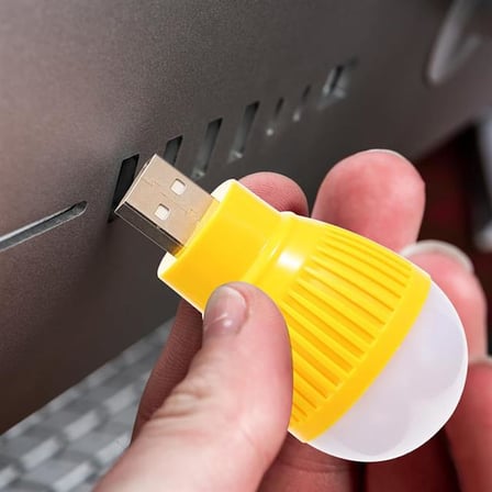 hediyelik PM-34389 USB Beyaz Gece Lambası Mini Ampul Aydınlatma