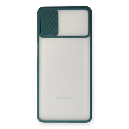 hediyelik Samsung Galaxy M51 Kılıf Palm Buzlu Kamera Sürgülü Silikon - Yeşil