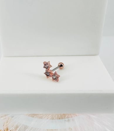 hediyelik Rose Zirkon Taşlı Uç Kısmı : Pirinç Kıkırdak Bar Uzunluğu : 6 Mm / Bar Kalınlığı 0.8 Mm / Top Boyu 3 Mm - Pt0025-2