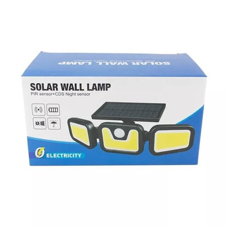 hediyelik MX-1725B Sensörlü 3 Modlu 90 Cob Ledli Solar Aydınlatmalı Duvar Lambası