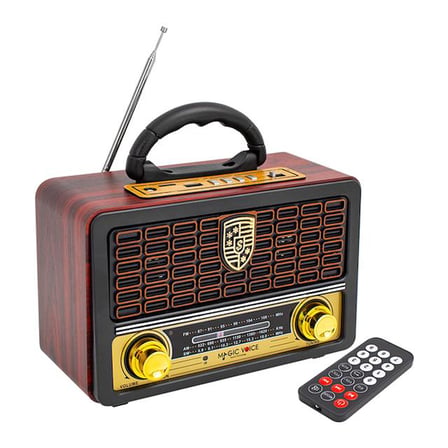 hediyelik MagicVoice MV-110BT USB - SD - FM - Bluetooth Destekli Nostaljik Radyo