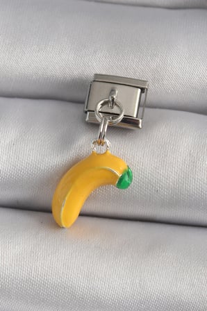 hediyelik 316L Çelik Gümüş Renk Sallantı Muz Model Nomination Charm