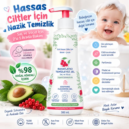 hediyelik Soothing Çok Hassas Ciltler İçin Rahatlatıcı Şampuan 300 ml