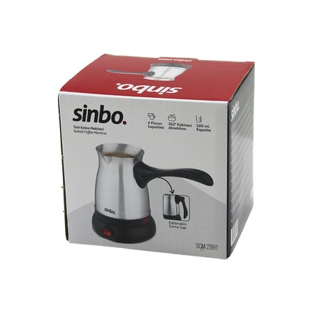 hediyelik Çelik Elektrikli Cezve Türk Kahve Makinesi - 6FİNCAN=500ML 360 Derece Kablosuz Kullanım Katlanır Kulp 600W SCM-2991