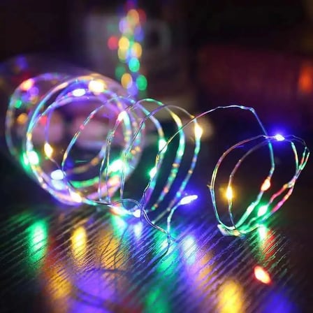 hediyelik Gd957 Şerit Pilli Aydınlatma 3 Metre 30 Adet Rgb Peri Led