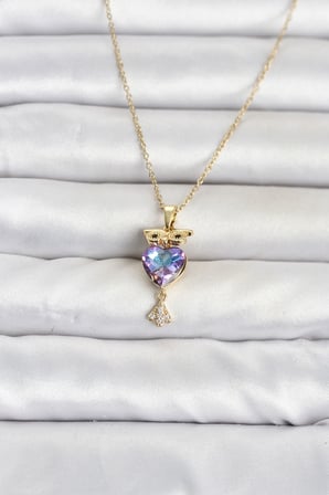hediyelik 316L Çelik Zincir Gold Renk Baykuş Model Kadın Kolye