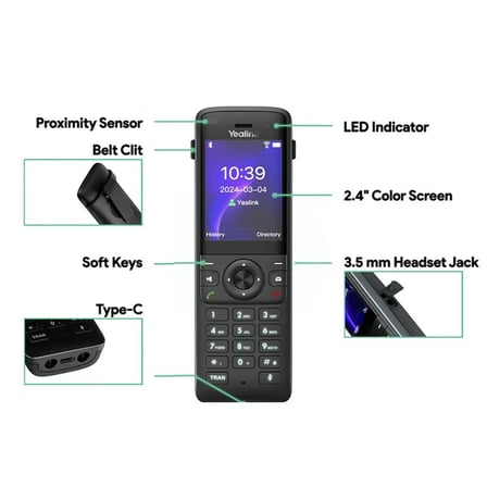 hediyelik AX83H 2.4 Inc Renkli Ekran Hd Ses Görültü Engelleme Wıfı 6 Ip Dect Telefon