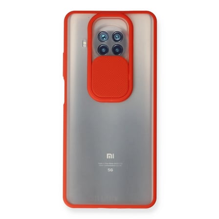 hediyelik Xiaomi Mi 10t Lite Kılıf Palm Buzlu Kamera Sürgülü Silikon - Kırmızı