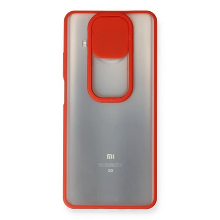 hediyelik Xiaomi Mi 10t Lite Kılıf Palm Buzlu Kamera Sürgülü Silikon - Kırmızı
