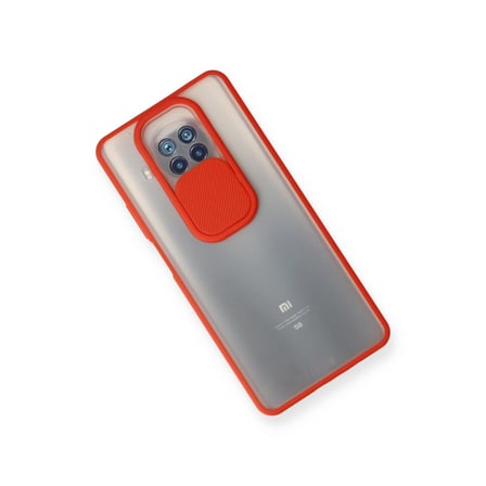 hediyelik Xiaomi Mi 10t Lite Kılıf Palm Buzlu Kamera Sürgülü Silikon - Kırmızı