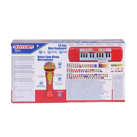 hediyelik 4002120 Elektronik Mikrofonlu Org 24 Tuş Kırmızı -Sunman