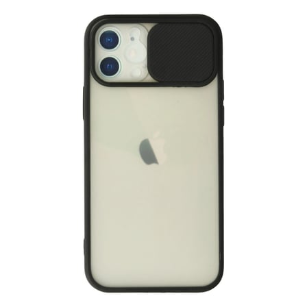 hediyelik Apple İphone 12 Kılıf Palm Buzlu Kamera Sürgülü Silikon - Siyah
