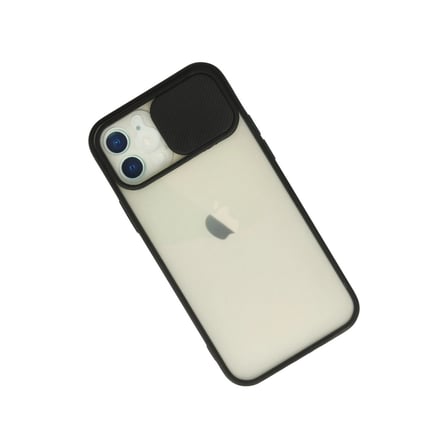 hediyelik Apple İphone 12 Kılıf Palm Buzlu Kamera Sürgülü Silikon - Siyah