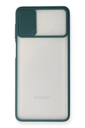 hediyelik Samsung Galaxy M51 Kılıf Palm Buzlu Kamera Sürgülü Silikon - Yeşil